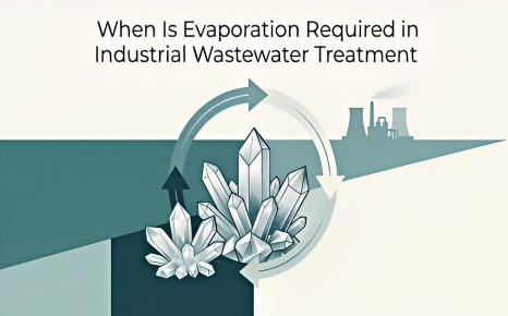 ¿Cuándo es necesaria la evaporación en el tratamiento de aguas residuales industriales?